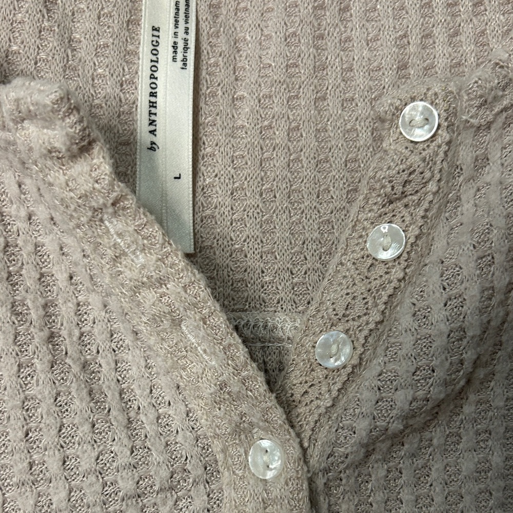 Anthropologie Taupe Long Sleeve Top ladies size L - Picture 3 of 7
